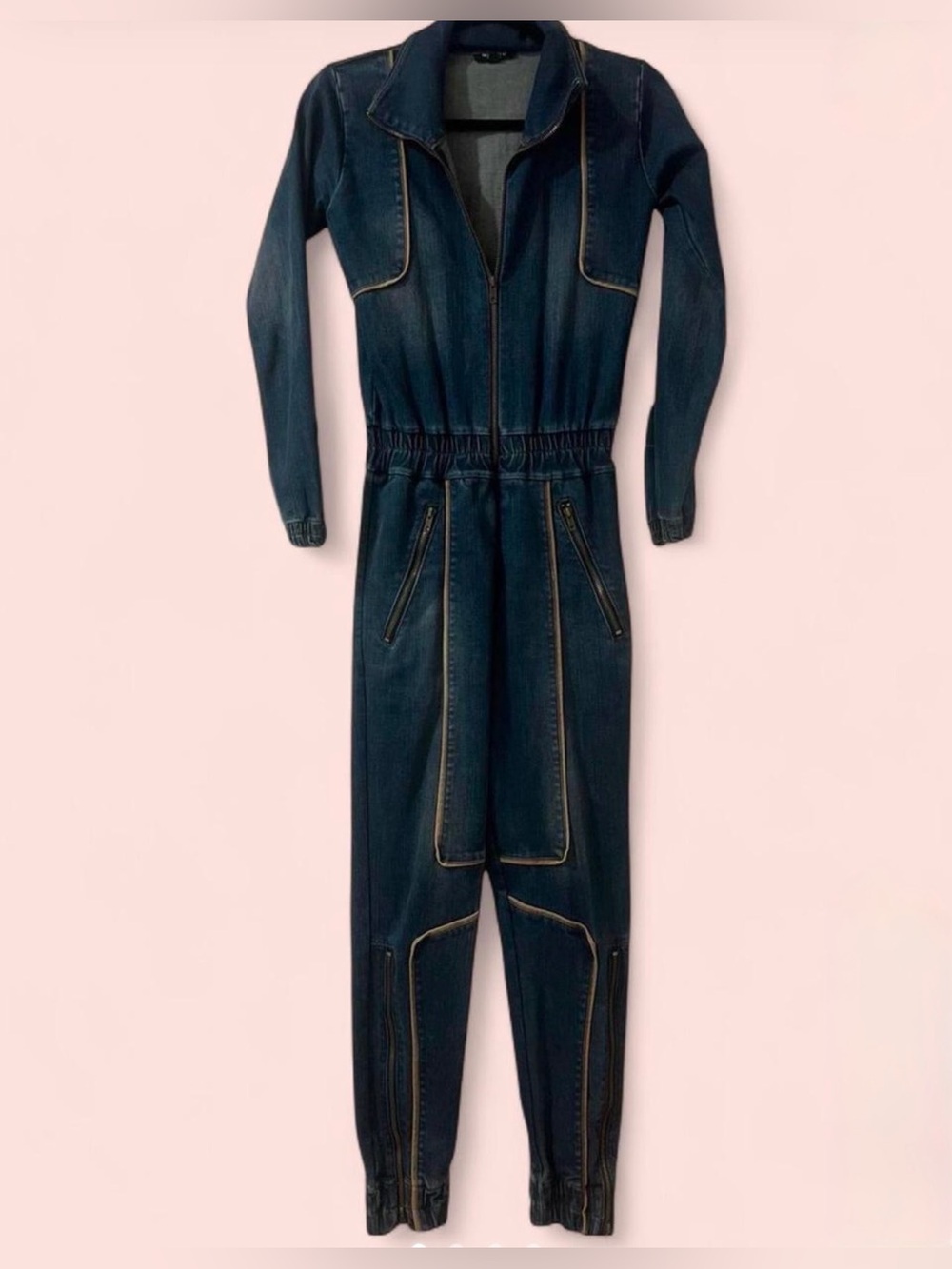 MILANO DI ROUGE Denim Long Sleeve Jumpsuit - Medium